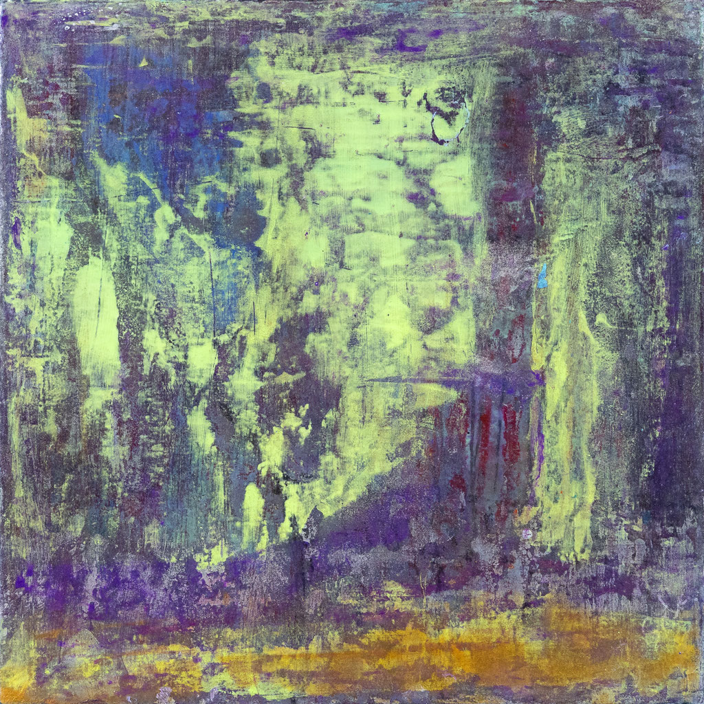 In De Tuin - 2023 (acrylic & mixed media on wood - 15 x 15 x 3) - photo:  [sold / verkauft]