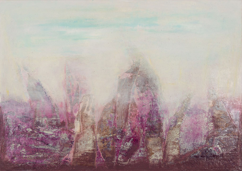 Diffuse Times - 2020 (acrylic & mixed media on wood - 70 x 100 x 4) - photo: Chris Gebhart [enquire for price / Preis auf Anfrage]