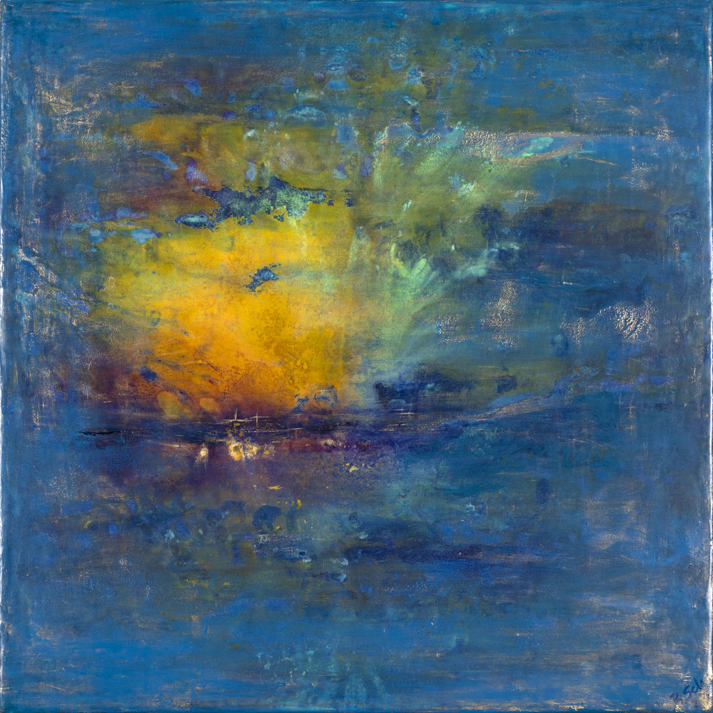 Congealed 1 - 2021-2022 (acrylic & mixed media on wood - 50 x 50 x 5) - photo: Chris Gebhart [enquire for price / Preis auf Anfrage]