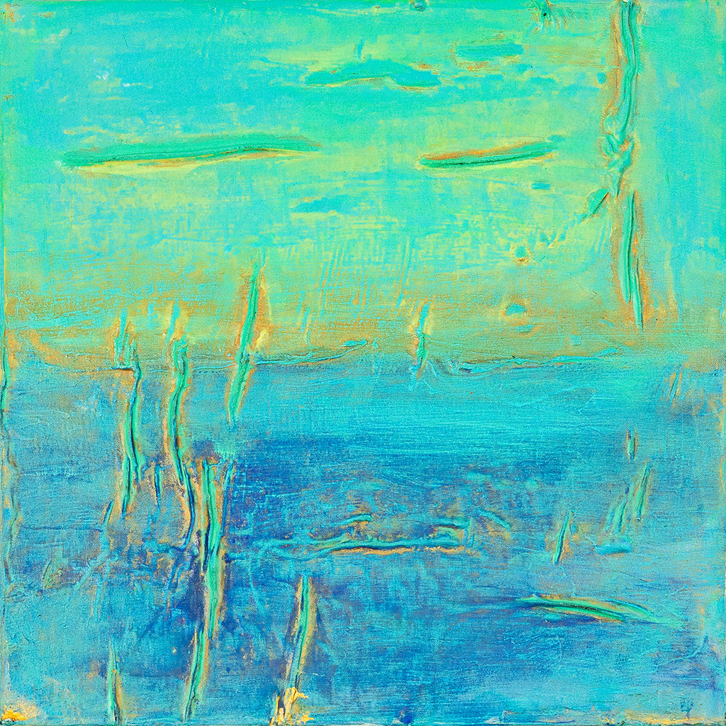 Earthsky 1 -  (acrylic & mixed media on wood - 20 x 20 x 3) - photo: Chris Gebhart [enquire for price / Preis auf Anfrage]
