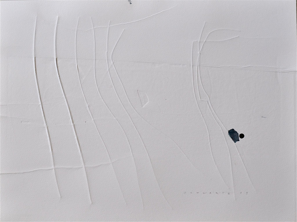 ohne Titel | 2013 | 42 x 56 cm  | Prägedruck und Tusche auf Papier