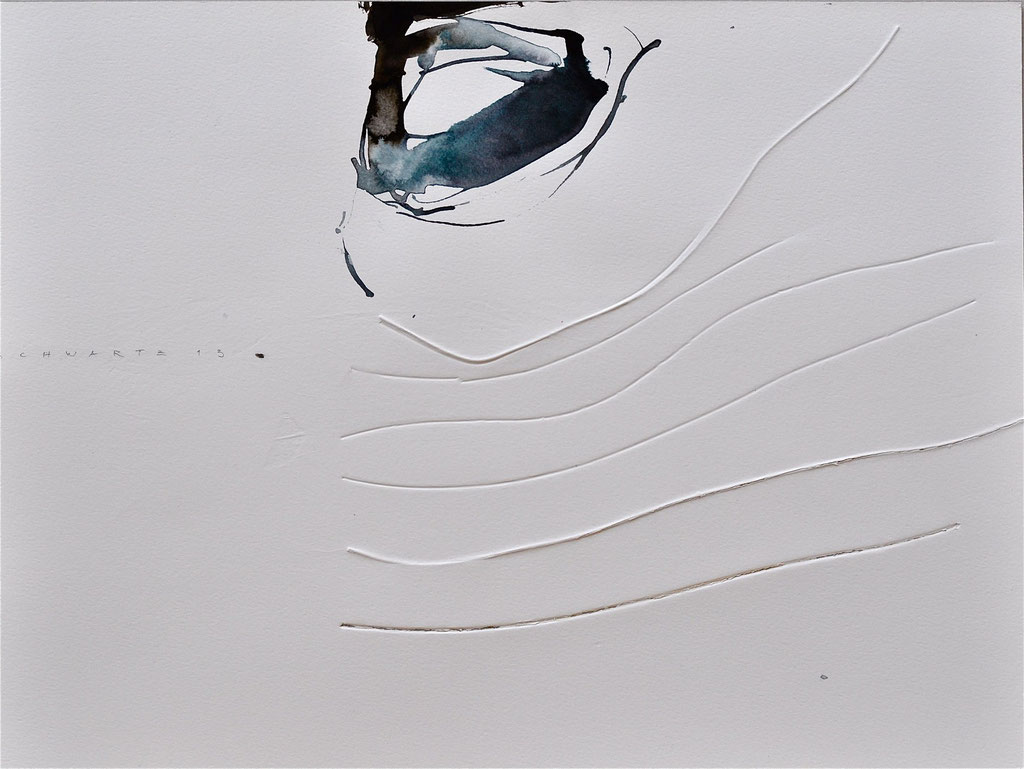 ohne Titel | 2013 | 42 x 56 cm  | Prägedruck und Tusche auf Papier