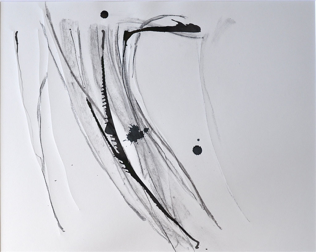 ohne Titel | 2015 | 39 x 49 cm | Prägedruck, Zeichenkohle und Tusche auf Papier