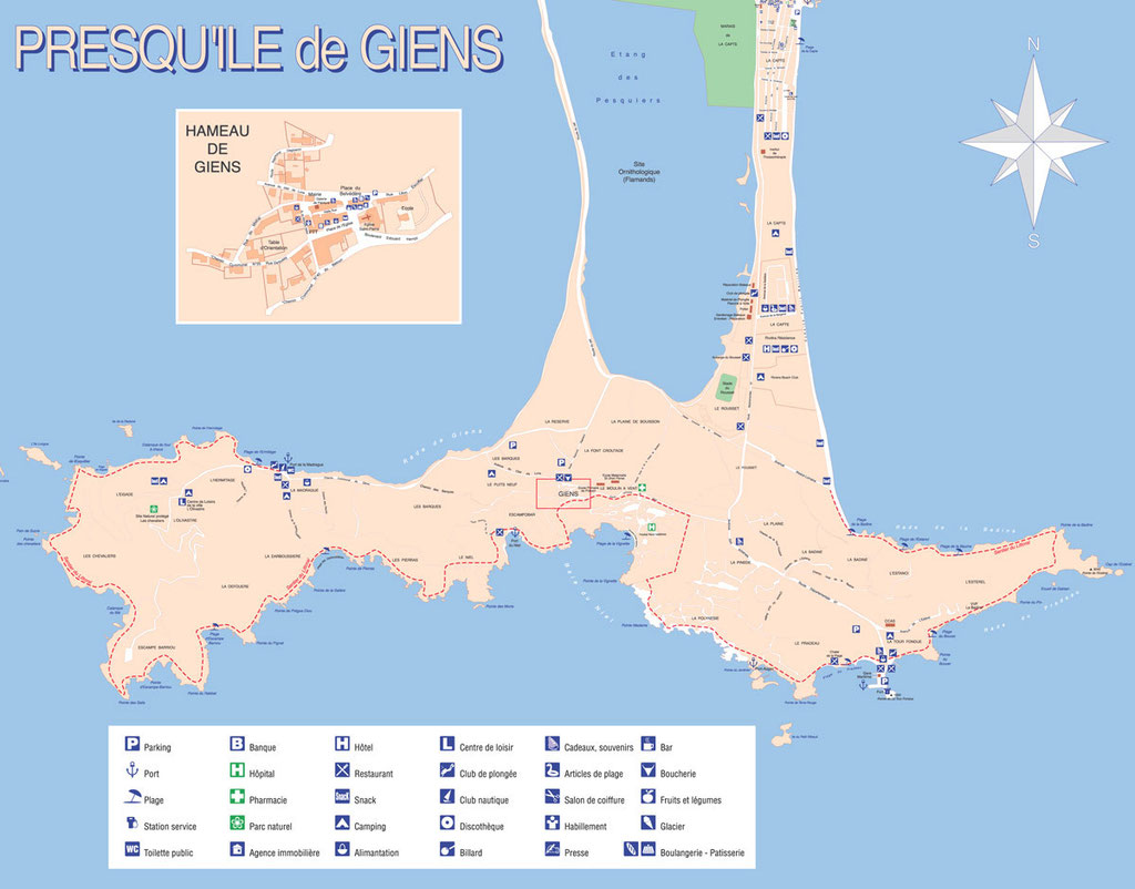 Presqu'île de Giens (Hyères) • Création plan touristique / LRS • © recreacom.fr Studio de création Christophe Houlès