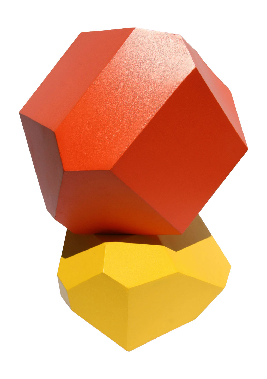 Geometrías en naranja y amarillo. 60x100x40