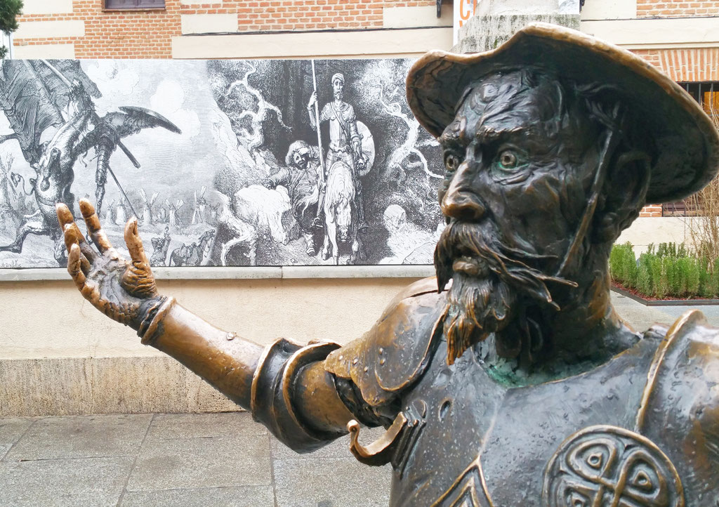 Detalle de “Quijote y Sancho”. tamaño natural. Alcalá de Henares 