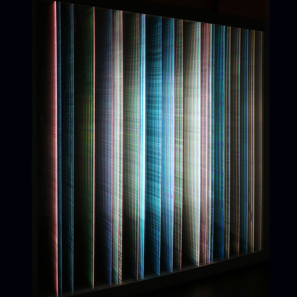 "LIGHT STRIPES II", 64x64 cm. Artists Collection