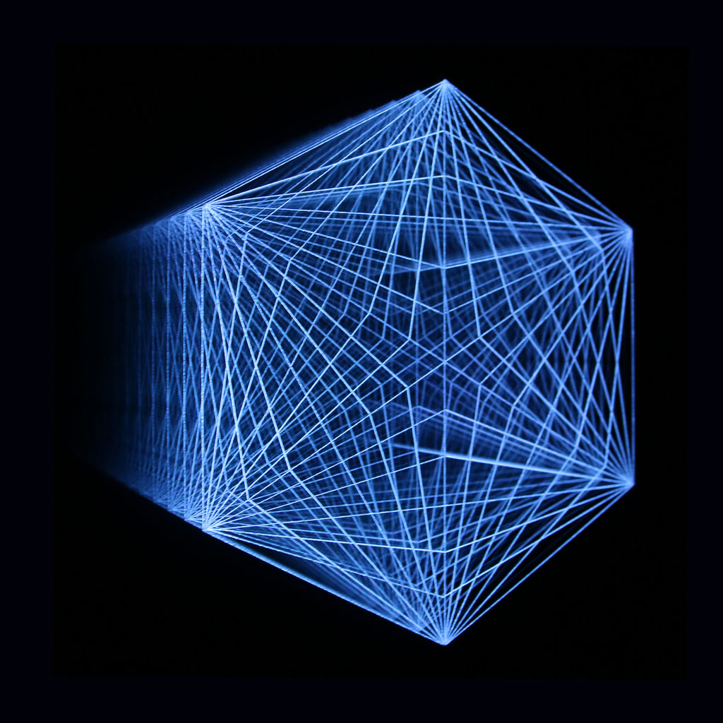 "HEXAGON III", 24x24cm, RGB-Colour-LEDs, Sold. Privat collection Munich / Germany