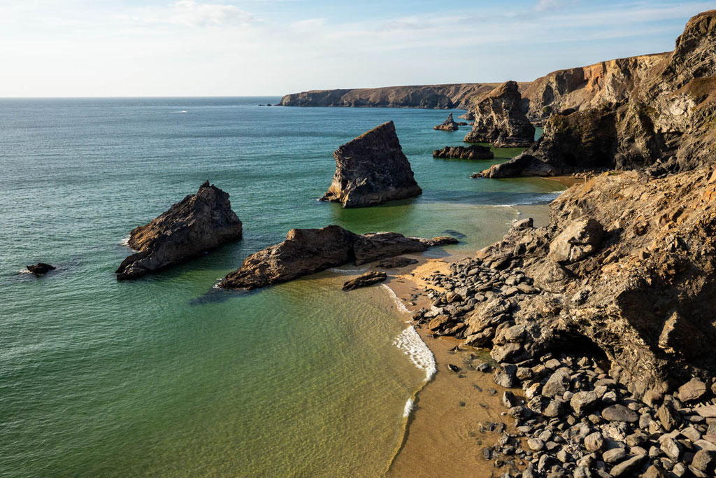 Bedruthan Steps Beach, Südengland