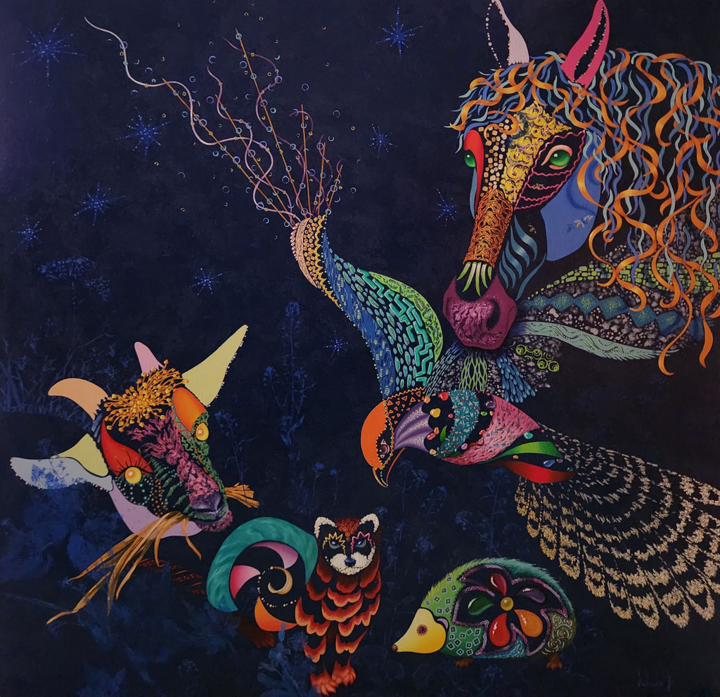 Le pré joyeux, 100x100 cm, disponible