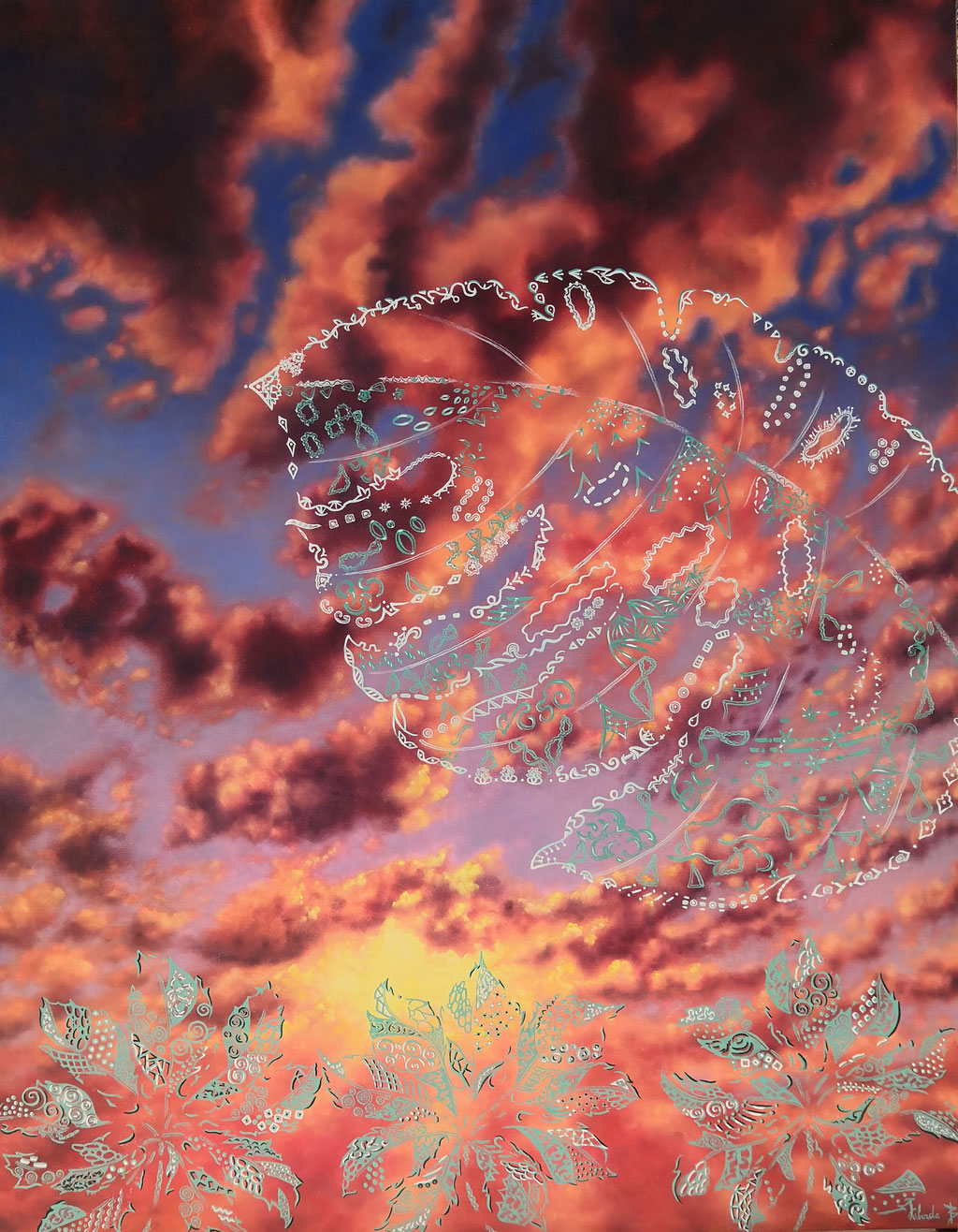 les transparences " exotique", 30F, 92x73 cm, disponible