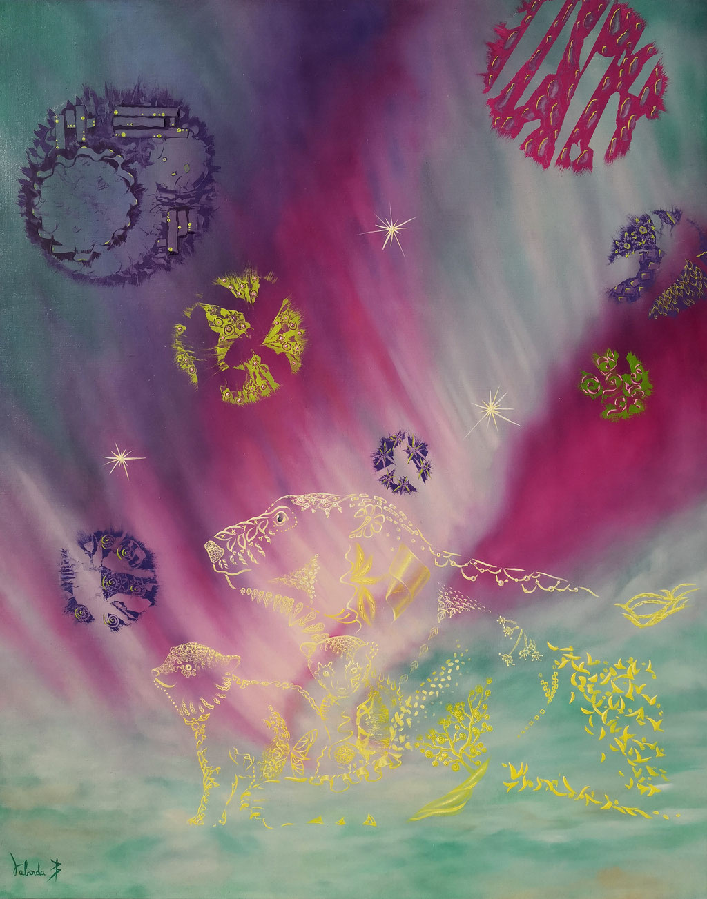 les transparences"ours" 30F 92x73cm, disponible