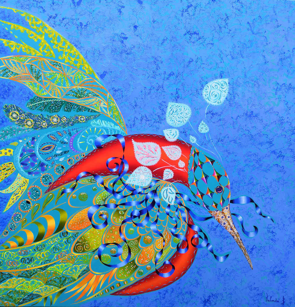 L'oiseau rare, 100x100cm, disponible