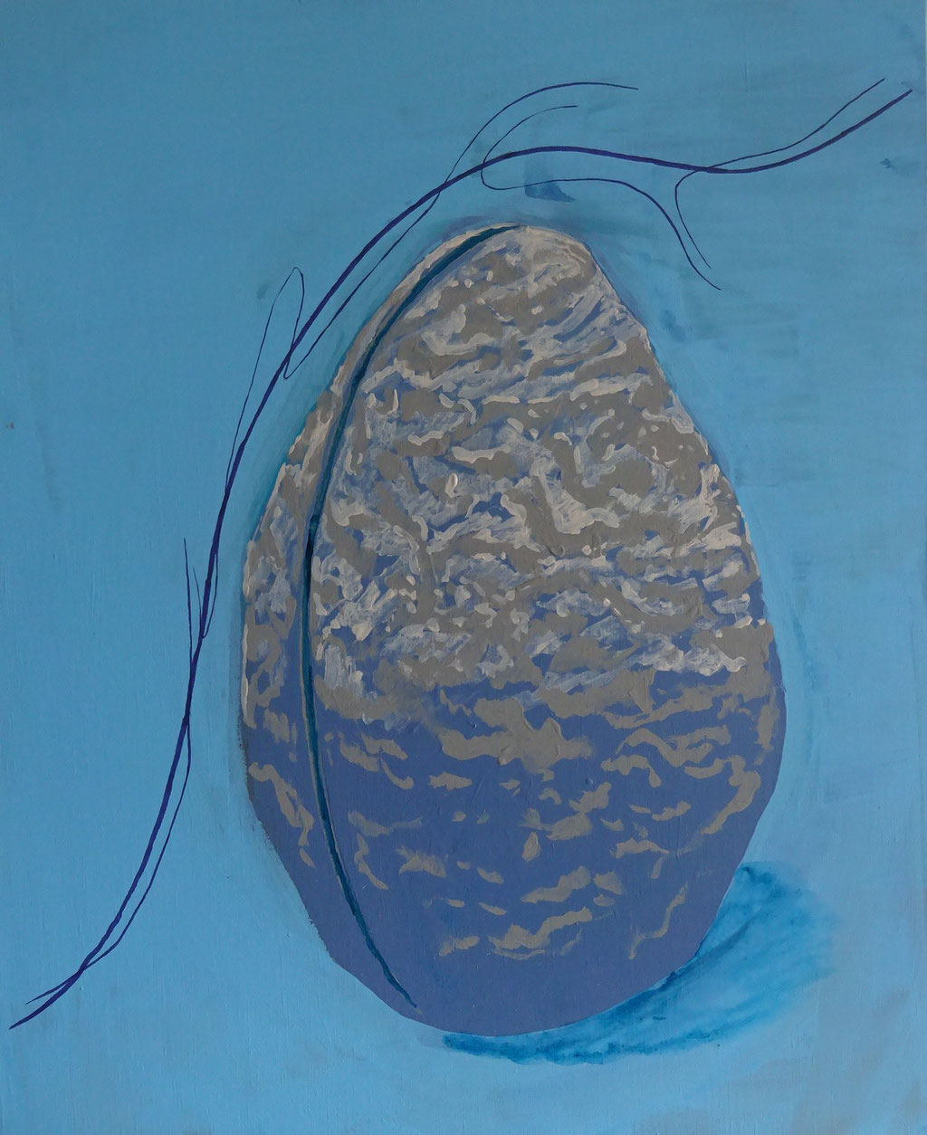 airprocess　stone,  acrylic on canvas  with sai 652×530mm 2023
