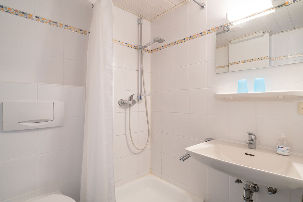 Badezimmer mit Dusche und WC