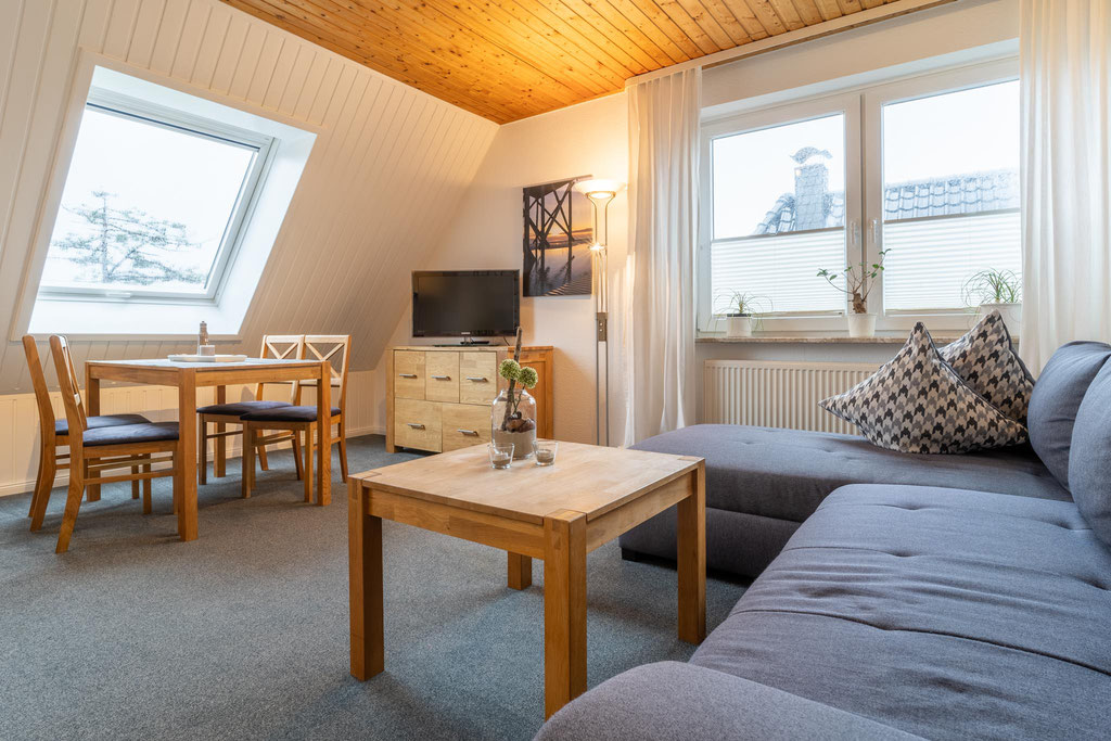 Wohn- und Essbereich mit TV
