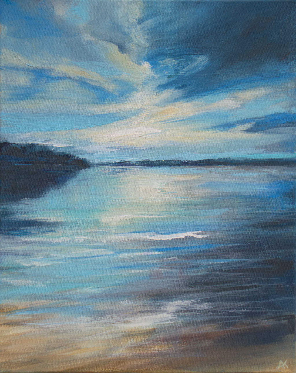 Astrid Krömer Malerei, Spiegelung,, Acryl auf Leinwand, 2024, 50x40 cm
