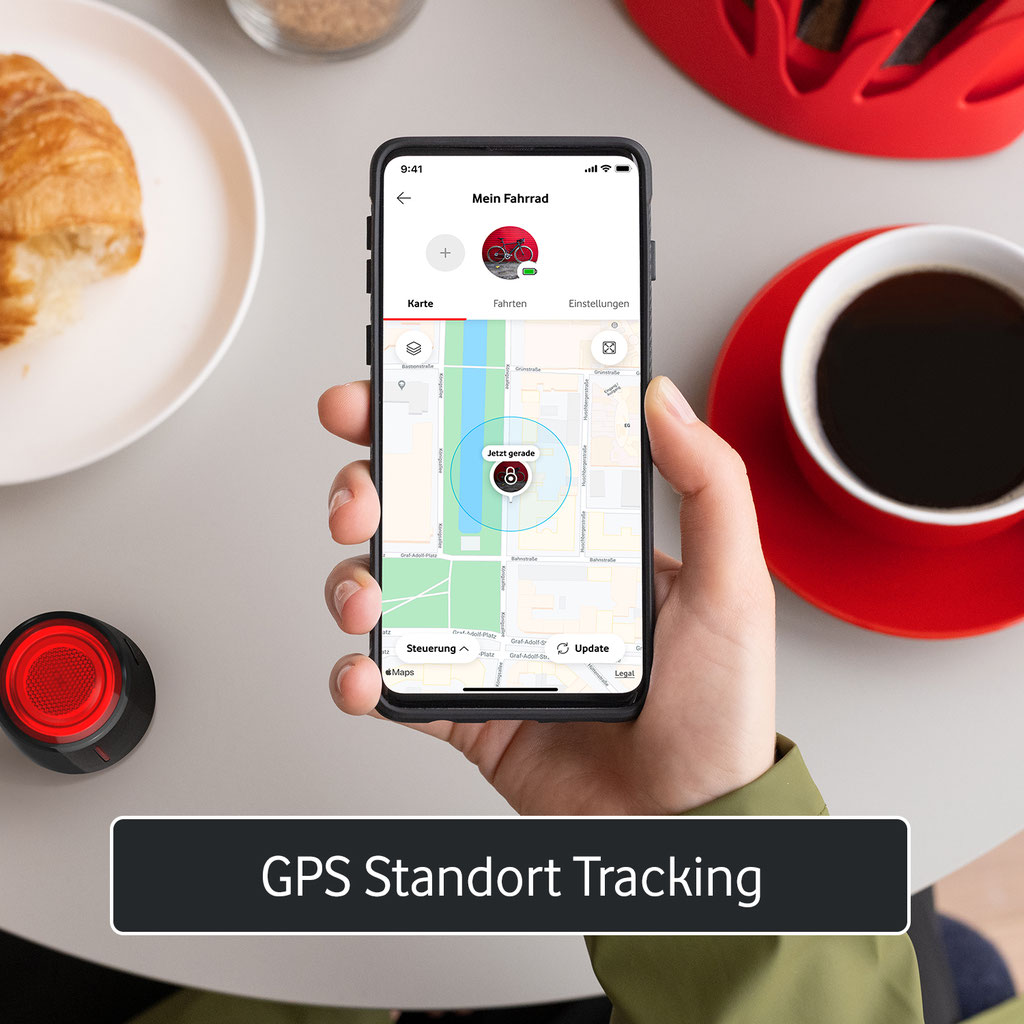 Vodafone Curve Bike Light & GPS Tracker für Fahrräder