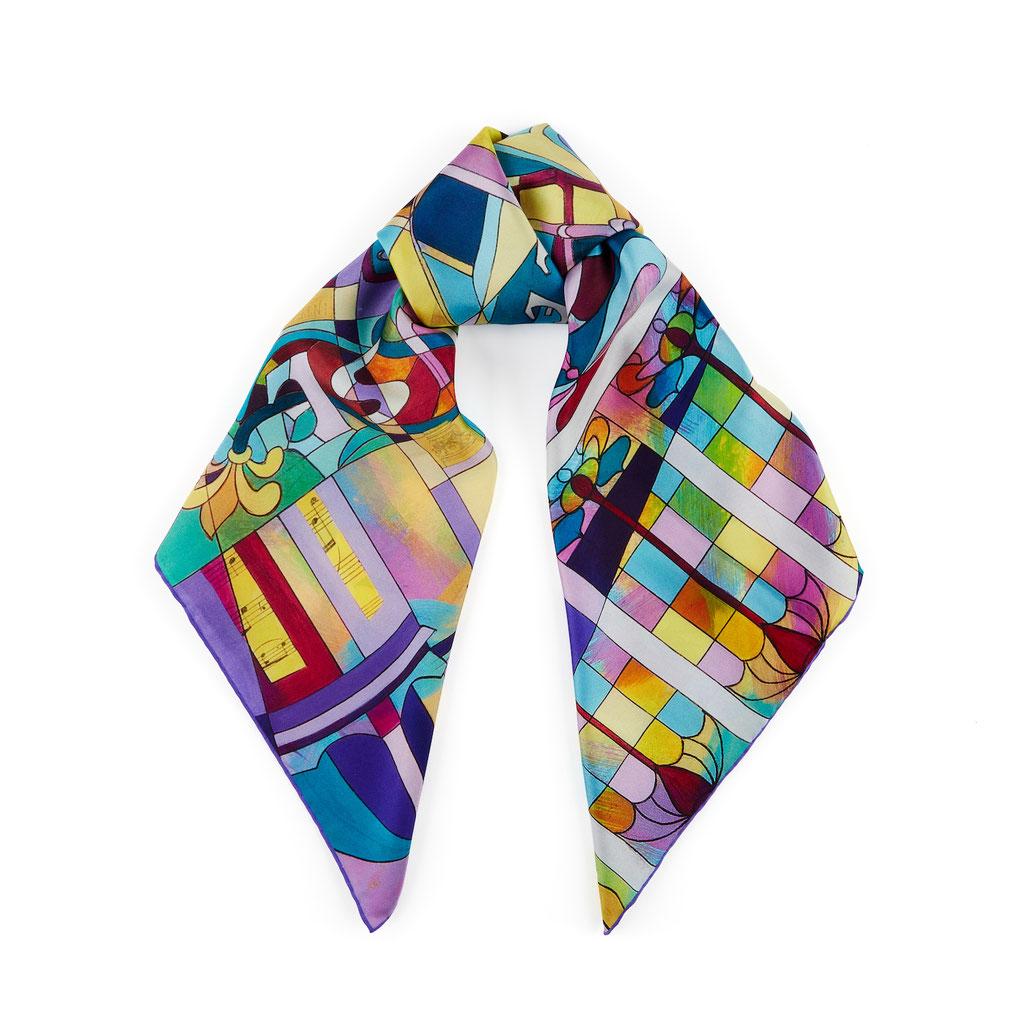 Matcham Mosaic pure silk scarf