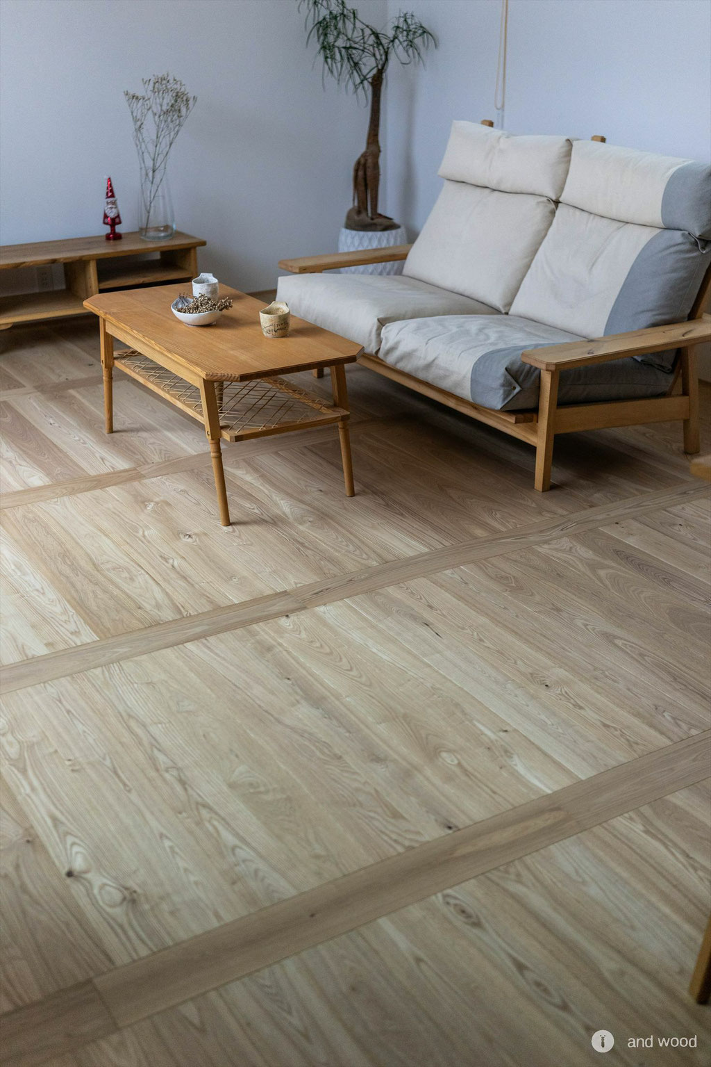 タモ 120幅 フローリング 戸建 新築 アンドウッド 施工例 朝鮮張り andwood 7