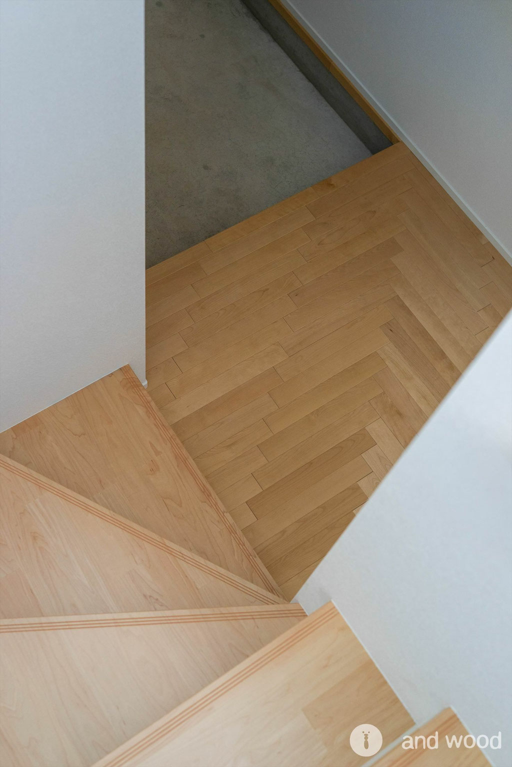 バーチ フローリング プライウッド ヘリンボーン アンドウッド andwood 杢目 7