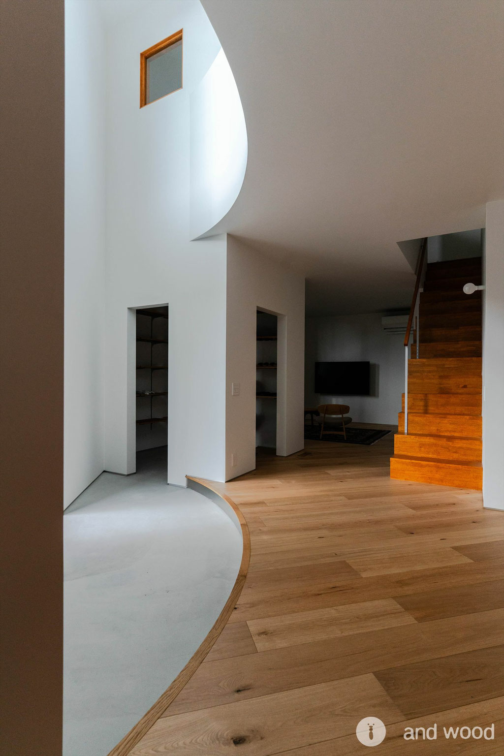 オーク ミズナラ 幅広 斜め 節 フローリング  アンドウッド andwood 施工例 新築戸建 6