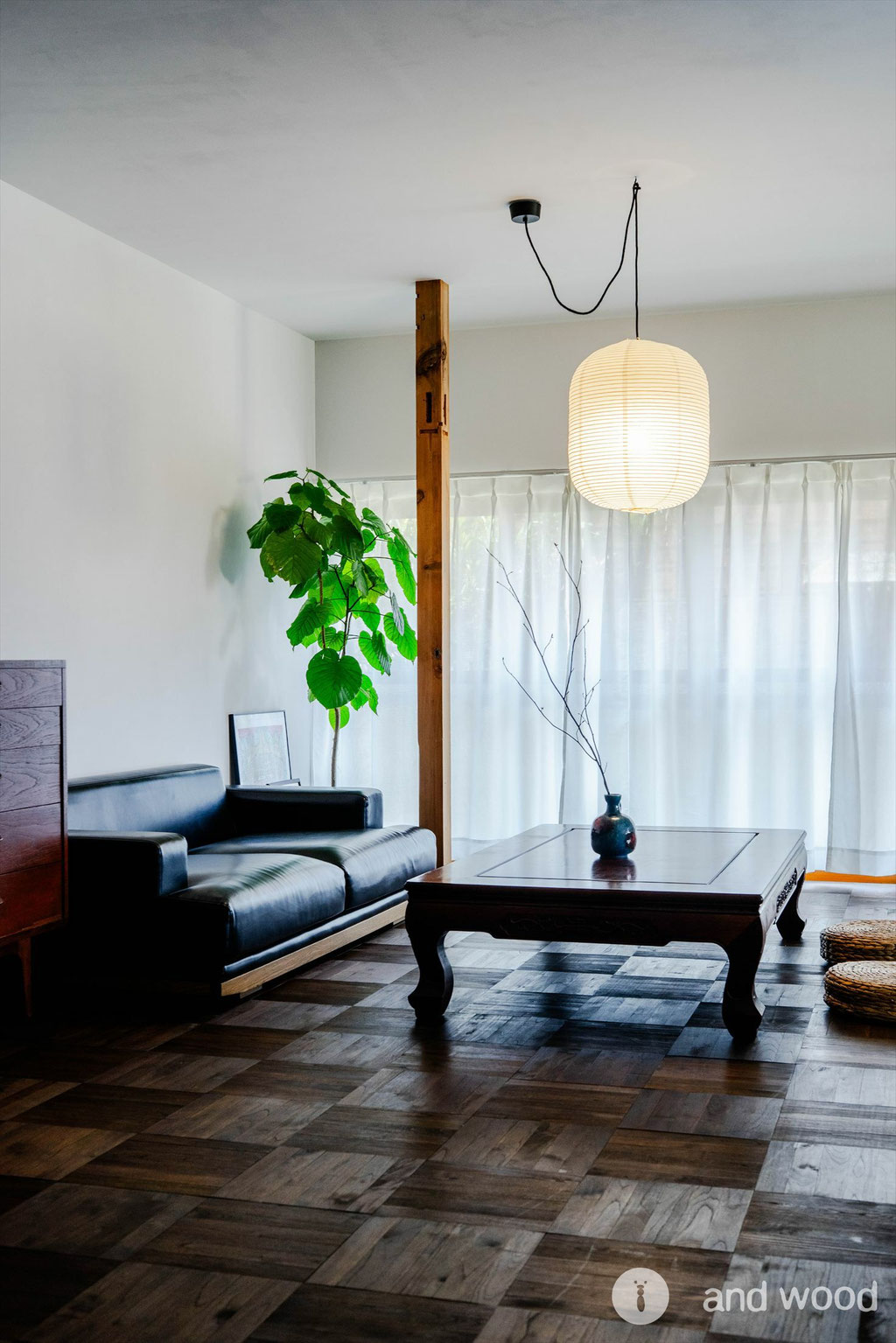  チーク パーケット フローリング 施工例 面無し 6P 着色 アンドウッド andwood 施工例 2