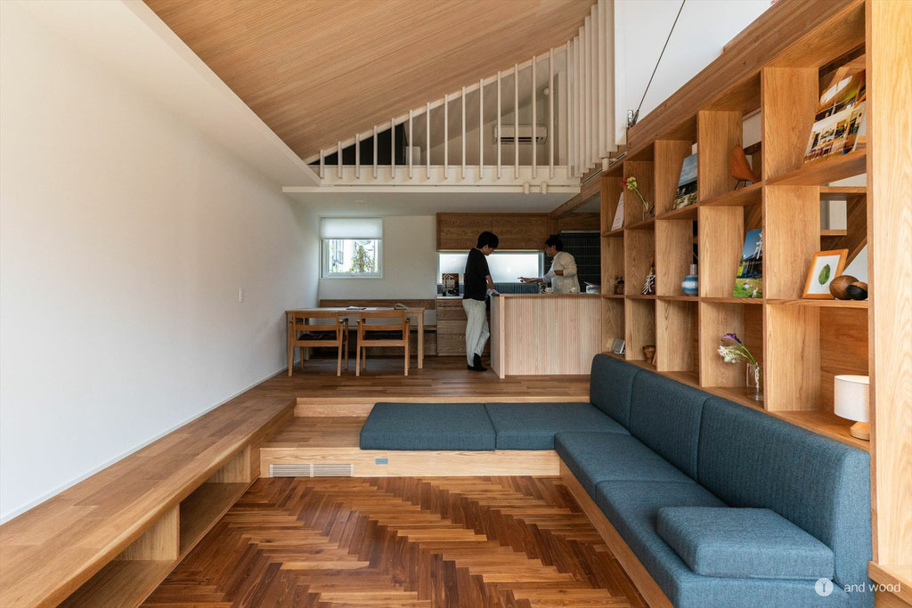 チーク ヘリンボーン 無垢 フローリング andwood オーガニックスタジオ新潟 施工例 2