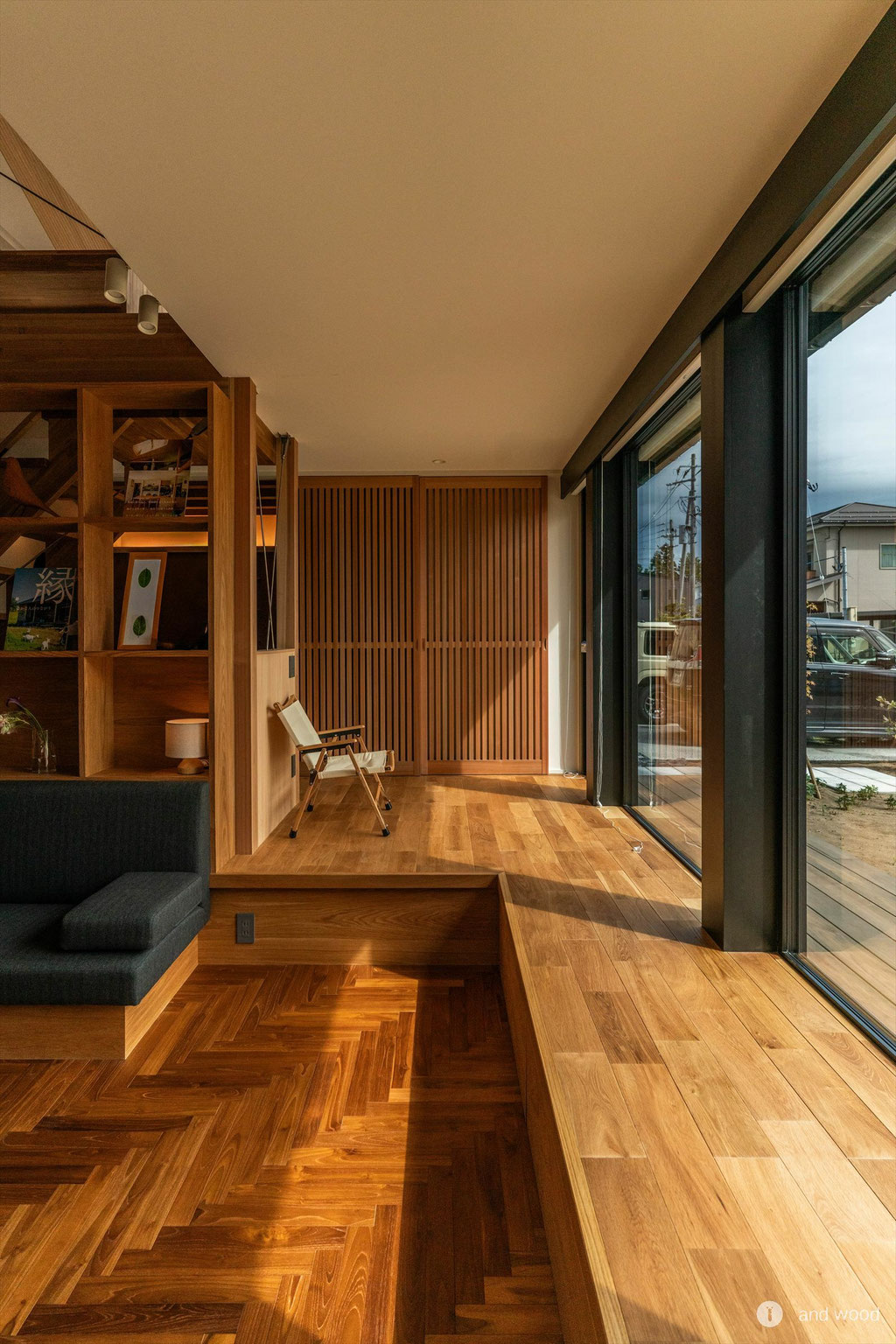 チーク ヘリンボーン 無垢 フローリング andwood オーガニックスタジオ新潟 施工例 4