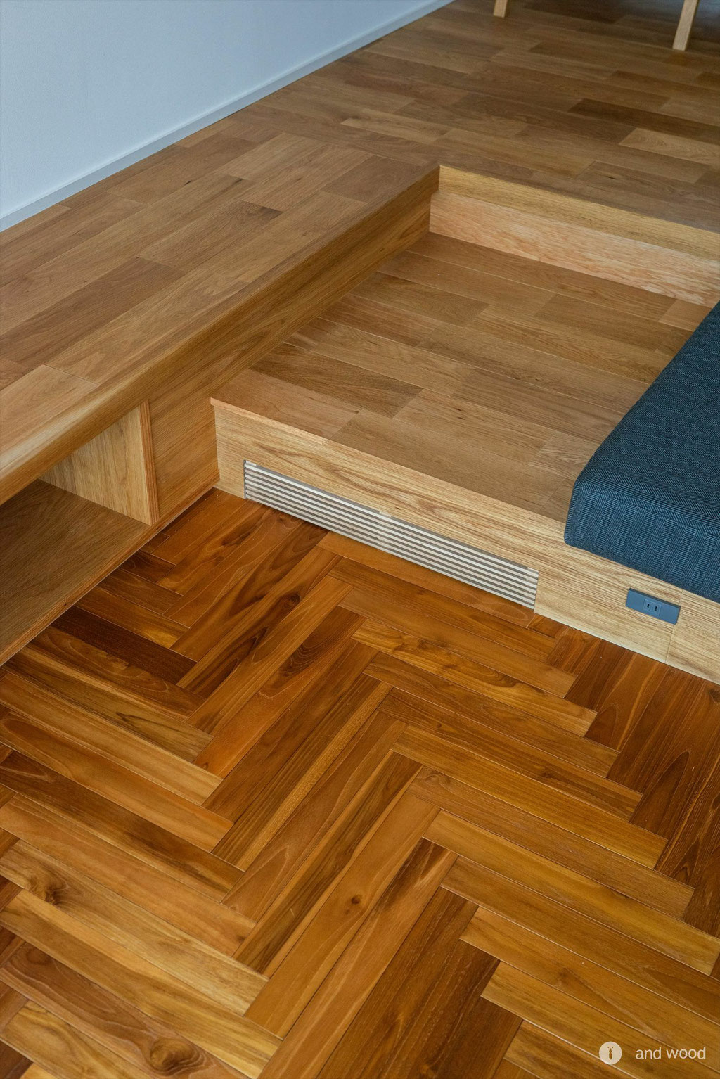 チーク ヘリンボーン 無垢 フローリング andwood オーガニックスタジオ新潟 施工例 7