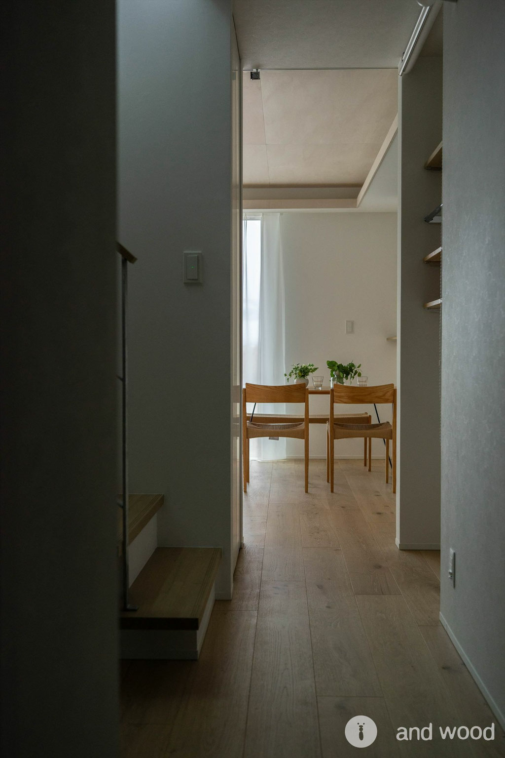 オーク 幅広 ドライハードペイント フローリング グレー 新潟  床材 新築 施工例 アンドウッド andwood  2