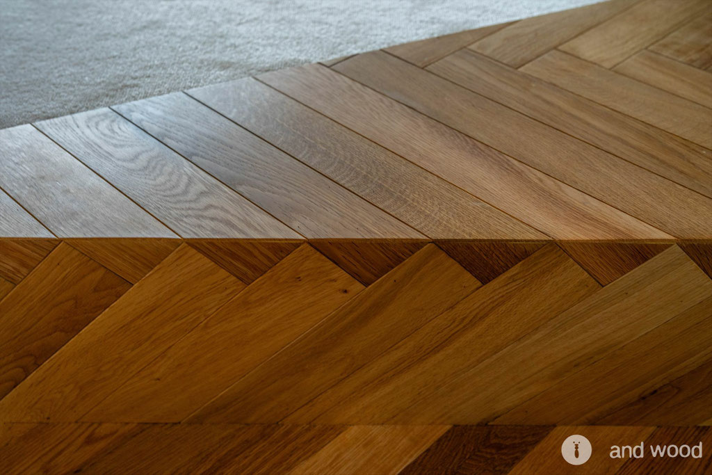 オーク ヘリンボーン 120幅 アンドウッド andwood ミッドセンチュリー 施工例 川見建築 22