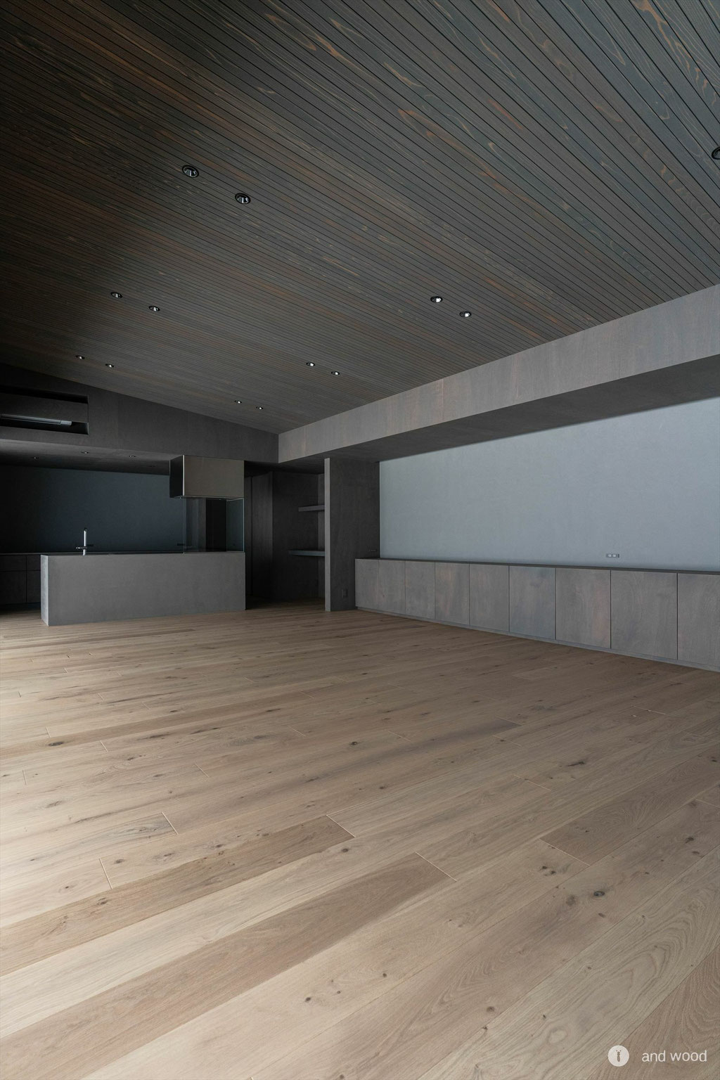 オーク ドライハードペイント　フローリング グレー  床材  平屋 新築 施工例 アンドウッド andwood 2