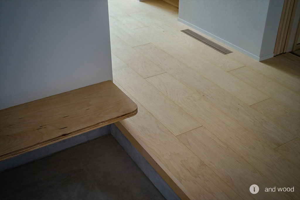 メープル プライウッド 和モダン フローリング 幅広 施工例 新築戸建 アンドウッド andwood 5
