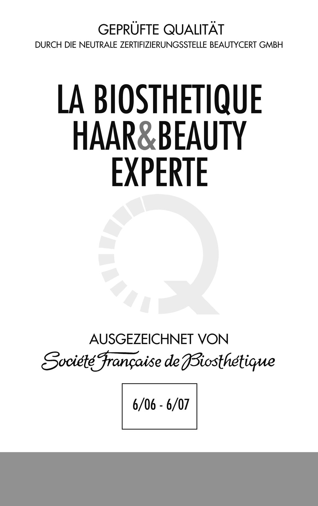 Martina Zandron Salon - Beauty Harmony La Biosthetique in München - Top Quality Siegel