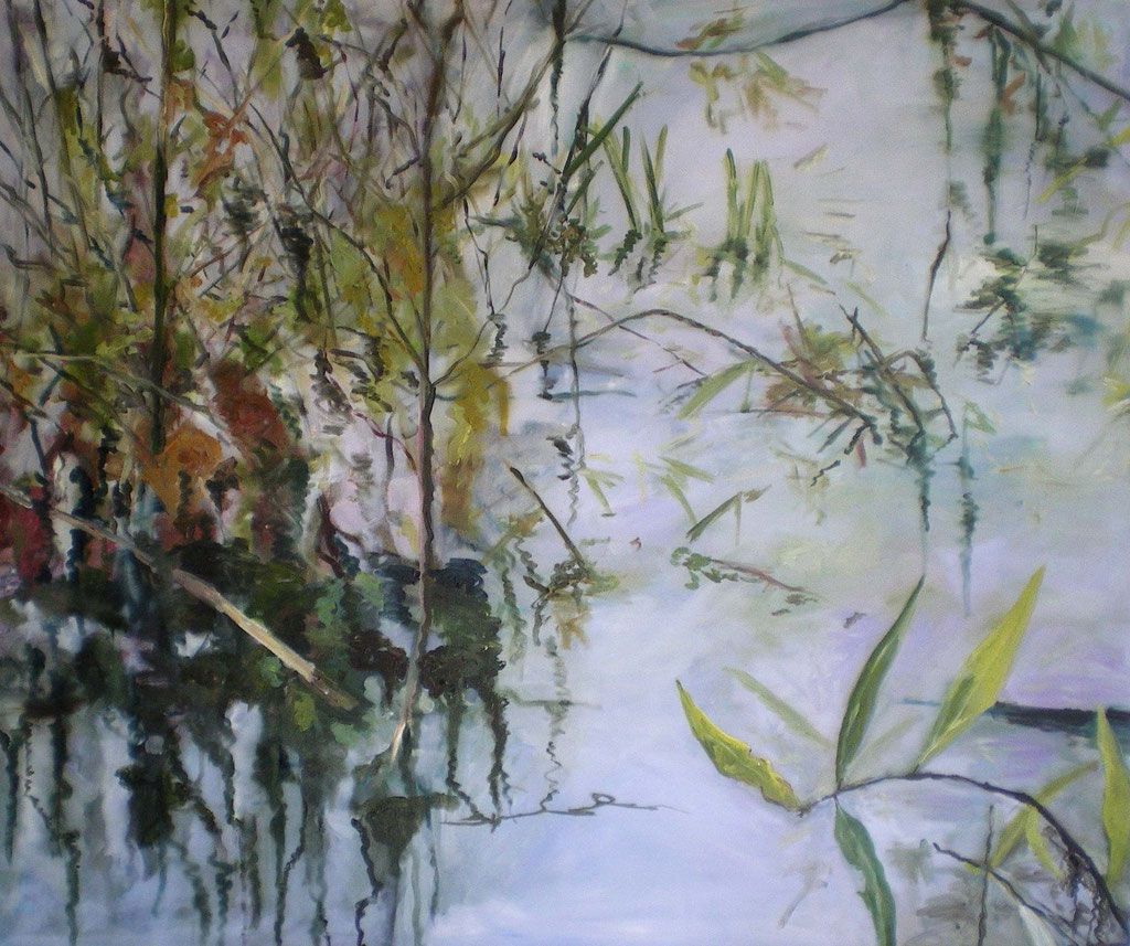 Hochwasser Wittlaer I, Öl auf Leinwand, 100x120cm