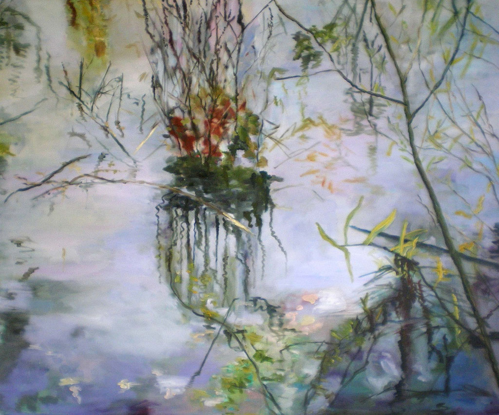 Hochwasser Wittlaer II, Öl auf Leinwand, 100x120cm