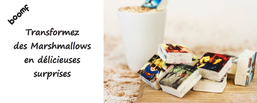 Personnalisation de marshmallows : délicieuses guimauves imprimées avec vos images. La surprise est au rendez-vous