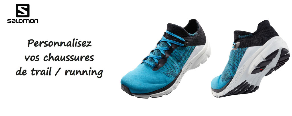 chaussures de trail, running à personnaliser, salomon. Personnalisation de chaussures de sport