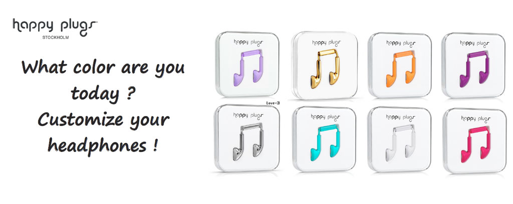 Happy plugs headphones customized customisation, choose your color