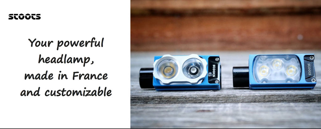 Powerful headlamp, to customize, made in France. Custom your headlamp dediacated to Trail - Stoots