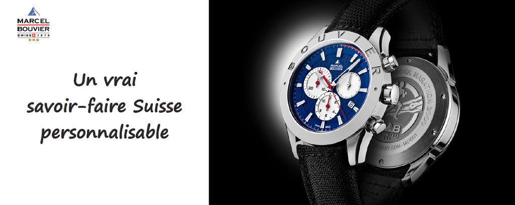 Personnalisation montre haut de gamme Marcel Bouvier