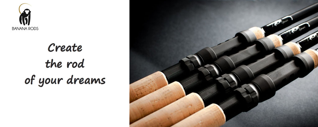 banana rods, create the fishing rod of your dreams, hight quality luxury fishing rod personalization and customization. Customize your rod