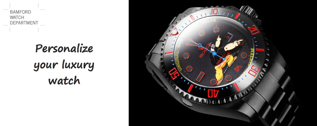 Bamford watch department customise a watch and strap, watches customisation customization rolex tag heuer luminor