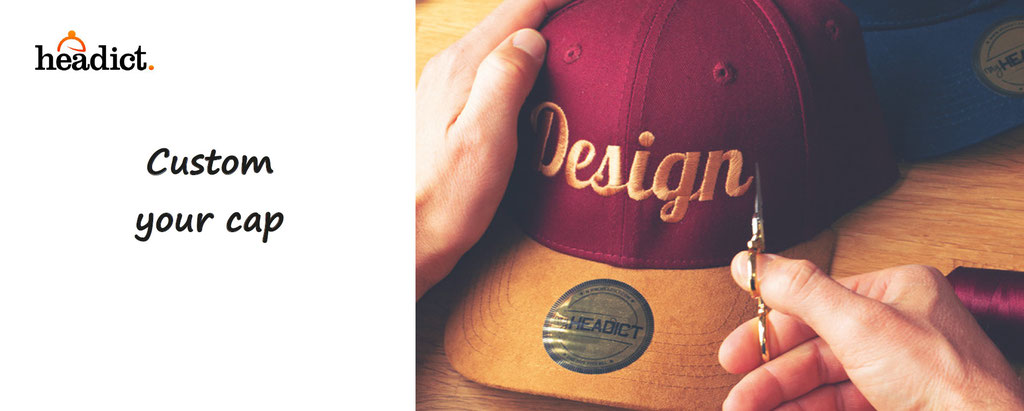 custom your cap,  with embroidery, made in France ; customisation by Headict