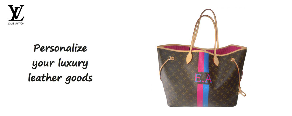 Leather goods customization Louis Vuitton - Personalized luggage LVMH leather.
