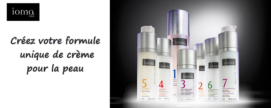 personnalisation de cremes pour la peau Ioma, formulation unique