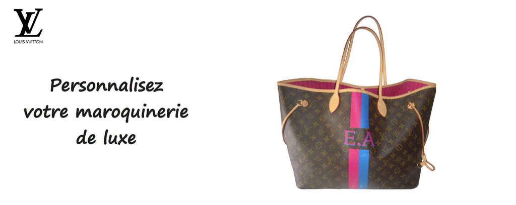 maroquinerie de luxe LVMH personnalisée. Personnalisation de bagages de luxe Louis Vuitton