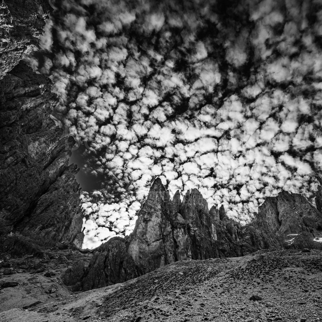 v.l.n.r.: Langkofel(-scharte), Fünf Finger Spitze, Grohmannspitze, Langkofelkarspitze - Dolomiten, Südtirol