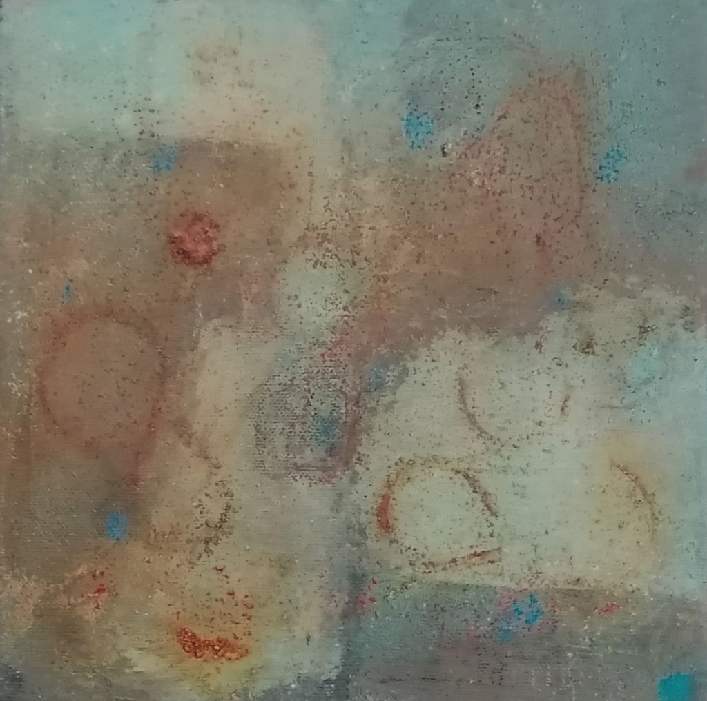 Michael F. Wyss, Rostige Komposition, Acryl, 20x40cm, 2013